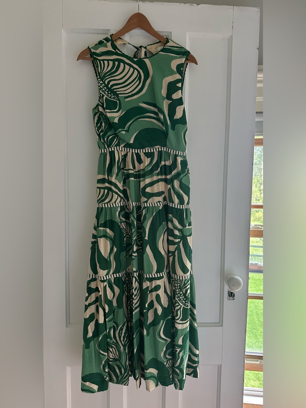 Adelyn Rae Luna Green Patterned Tiered Maxi Dress - Sleeveless